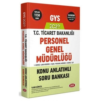 Data Yayınları 2022 Ticaret Bakanlığı Personel Genel Müdürlüğü Gys Konu Anlatımlı Soru Bankası Komisyon