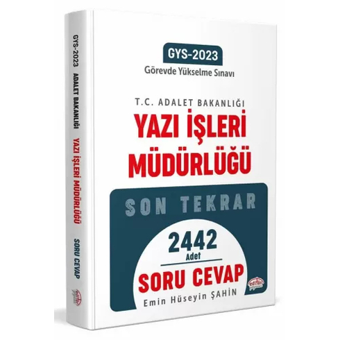 Data Yayınları 2023 Adalet Bakanlığı Yazı Işleri Müdürlüğü Gys Soru-Cevap Komisyon