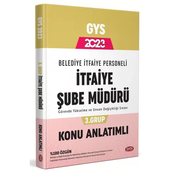 Data Yayınları 2023 Belediye Itfaiye Personeli Itfaiye Şube Müdürü Gys Konu Anlatımlı Komisyon
