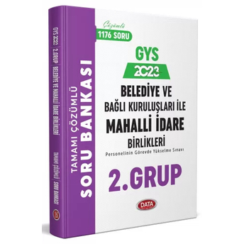 Data Yayınları 2023 Belediye Ve Bağlı Kuruluşları Ile Mahalli Idare Birlikleri 2. Grup Tamamı Çözümlü Soru Bankası Komisyon