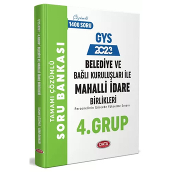 Data Yayınları 2023 Belediye Ve Bağlı Kuruluşları Ile Mahalli Idare Birlikleri 4. Grup Tamamı Çözümlü Soru Bankası Komisyon