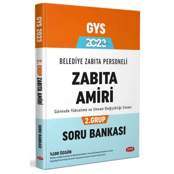 Data Yayınları 2023 Belediye Zabıta Personeli Zabıt Personeli Zabıta Amiri 2. Grup Soru Bankası Komisyon