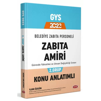 Data Yayınları 2023 Belediye Zabıta Personeli Zabıt Personeli Zabıta Komiseri 1. Grup Konu Anlatımlı Komisyon