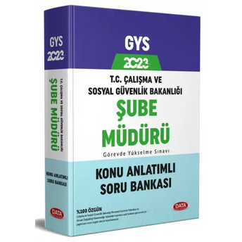 Data Yayınları 2023 Çalışma Ve Sosyal Güvenlik Bakanlığı Şube Müdürü Gys Konu Anlatımlı Soru Bankası Komisyon