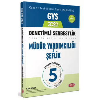 Data Yayınları 2023 Ceza Ve Tevkifevleri Denetimli Serbestlik Müdür Yardımcılığı Ve Şeflik Gys Tamamı Çözümlü 5 Deneme Sınavı Komisyon