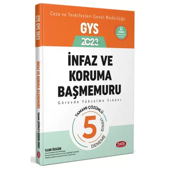 Data Yayınları 2023 Ceza Ve Tevkifevleri Infaz Ve Koruma Başmemuru Gys Tamamı Çözümlü 5 Deneme Sınavı Komisyon