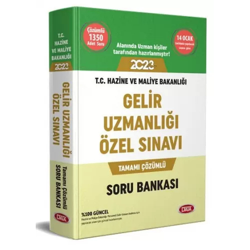 Data Yayınları 2023 Gelir Uzmanlığı Özel Sınavı Tamamı Çözümlü Soru Bankası Komisyon