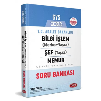 Data Yayınları 2023 Gys Adalet Bakanlığı Bilgi Işlem (Merkez-Taşra) Şef (Taşra) Memur Soru Bankası Komisyon