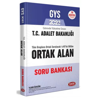 Data Yayınları 2023 Gys Adalet Bakanlığı Ortak Alan Soru Bankası Komisyon