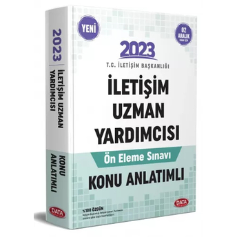 Data Yayınları 2023 Iletişim Başkanlığı Iletişim Uzman Yardımcısı Konu Anlatımlı Komisyon