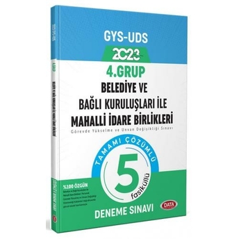 Data Yayınları 2023 Mahalli Idareler 4. Grup Tamamı Çözümlü 5 Deneme Sınavı Komisyon