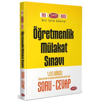 Data Yayınları 2023 Meb Öğretmenlik Mülakat Soru-Cevap Komisyon