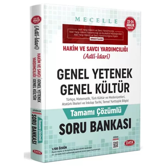 Data Yayınları 2023 Mecelle Hakim Ve Savcı Yardımcılığı (Adli-Idari) Genel Yetenek - Genel Kültür Soru Bankası Komisyon