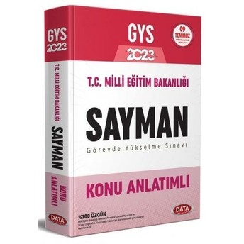 Data Yayınları 2023 Milli Eğitim Bakanlığı Sayman Gys Konu Anlatımlı Komisyon