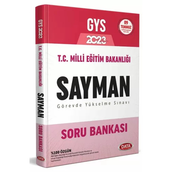 Data Yayınları 2023 Milli Eğitim Bakanlığı Sayman Gys Soru Bankası Komisyon