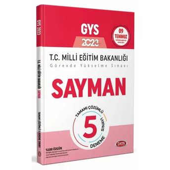 Data Yayınları 2023 Milli Eğitim Bakanlığı Sayman Tamamı Çözümlü Gys 5 Deneme Sınavı Komisyon