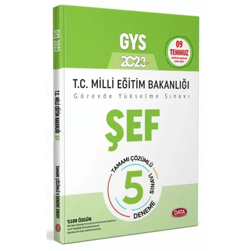 Data Yayınları 2023 Milli Eğitim Bakanlığı Şef Tamamı Çözümlü Gys 5 Deneme Sınavı Komisyon