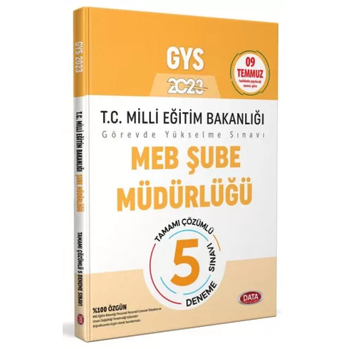 Data Yayınları 2023 Milli Eğitim Bakanlığı Şube Müdürlüğü Tamamı Çözümlü Gys 5 Deneme Sınavı Komisyon