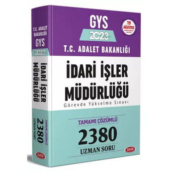 Data Yayınları 2023 T.c. Adalet Bakanlığı Idari Işler Müdürlüğü Gys Tamamı Çözümlü 2380 Soru Bankası Komisyon