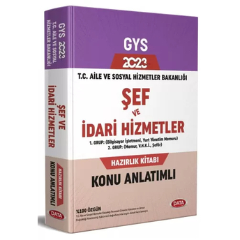 Data Yayınları 2023 T.c. Aile Ve Sosyal Hizmetler Bakanlığı Gys Şef Ve Idari Hizmetler Konu Anlatımlı Komisyon