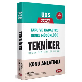 Data Yayınları 2023 Tapu Ve Kadastro Genel Müdürlüğü Uds Tekniker Konu Anlatımlı Komisyon