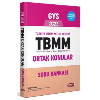 Data Yayınları 2023 Türkiye Büyük Millet Meclisi (Tbmm) Gys Ortak Konular Soru Bankası Komisyon