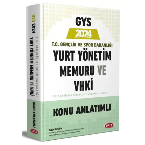 Data Yayınları 2024 T.c. Gençlik Ve Spor Bakanlığı Yurt Yönetim Memuru Ve Vhki Gys Konu Anlatımlı Komisyon