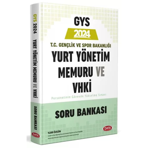 Data Yayınları 2024 T.c. Gençlik Ve Spor Bakanlığı Yurt Yönetim Memuru Ve Vhki Gys Soru Bankası Komisyon