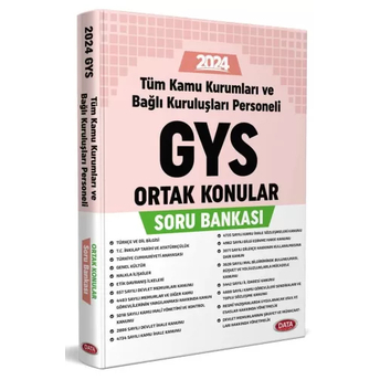 Data Yayınları 2024 Türkiye Kamu Kurumları Ve Bağlı Kuruluşları Personeli Gys Ve Unvan Değişikliği Ortak Konular Soru Bankası Komisyon