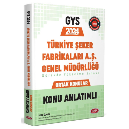 Data Yayınları 2024 Türkiye Şeker Fabrikaları Aş Genel Müdürlüğü Gys Konu Anlatımlı Komisyon