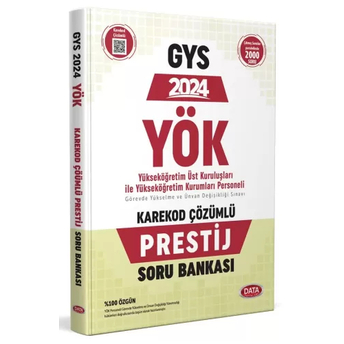 Data Yayınları 2024 Yök Üst Kuruluşları Ile Yök Personeli Gys Prestij Soru Bankası - Karekod Çözümlü Komisyon