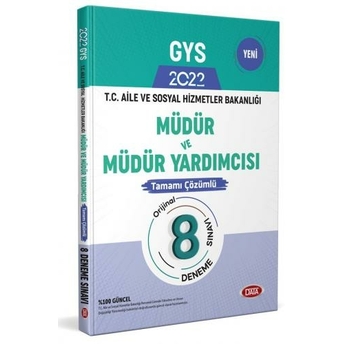 Data Yayınları T.c. Aile Ve Sosyal Hizmetler Bakanlığı Gys Müdür Ve Müdür Yardımcısı Tamamı Çözümlü 8 Deneme Sınavı Komisyon