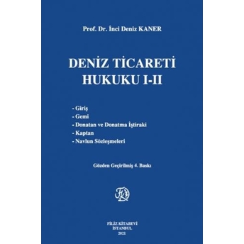 Deniz Ticareti Hukuku I-Iı Inci Deniz Kaner