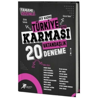 Dev Kadro Kpss Vatandaşlık Türkiye Karması 20 Deneme Çözümlü Komisyon