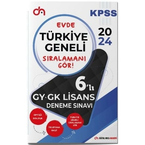 Dijital Hoca 2024 Kpss Lisans Genel Yetenek Genel Kültür Türkiye Geneli Pdf Çözümlü 6 Lı Deneme Komisyon