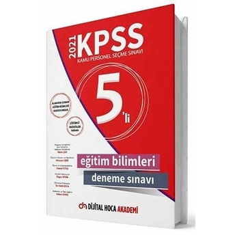 Dijital Hoca Akademi 2021 Kpss Eğitim Bilimleri 5 Deneme Çözümlü Komisyon