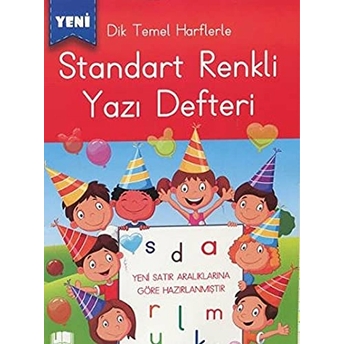 Dik Temel Harflerle Standart Renkli Kareli Yazı Defteri Kolektif