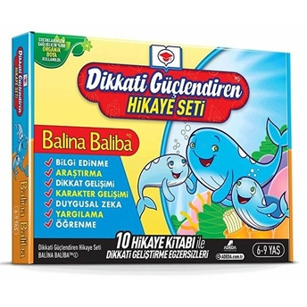 Dikkat Güçlendiren Hikaye Seti - Balina Baba (Kutulu 10 Kitap) (6-9 Yaş) Hasan Ay