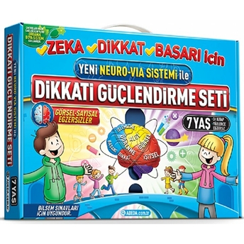 Dikkati Güçlendirme Seti 1. Sınıf 7 Yaş (3 Kitap Karton Kutu Set) Osman Abalı