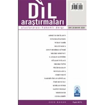 Dil Araştırmaları Uluslararası Hakemli Dergi Sayı: 26 Bahar 2020 Kolektif