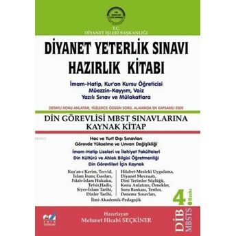 Diyanet Yeterlik Sınavı Hazırlık Kitabı Mbsts Mehmet Hicabi Seçkiner