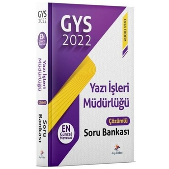 Dizgi Kitap 2022 Gys Yazı Işleri Müdürlüğü Soru Bankası Çözümlü Ozan Erdem