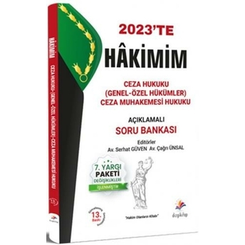 Dizgi Kitap 2023 Hakimim Ceza Hukuku Genel Özel Hükümler Ceza Muhakemesi Hukuku Açıklamalı Soru Bankası Serhat Güven