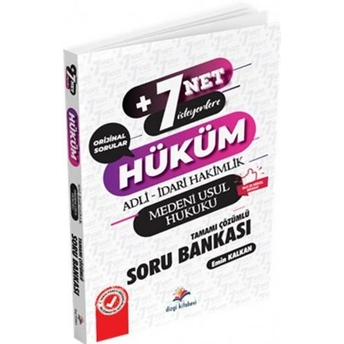 Dizgi Kitap Hüküm Adli Hakimlik 7 Net Isteyenlere Medeni Usul Hukuku Tamamı Çözümlü Soru Bankası Emin Kalkan