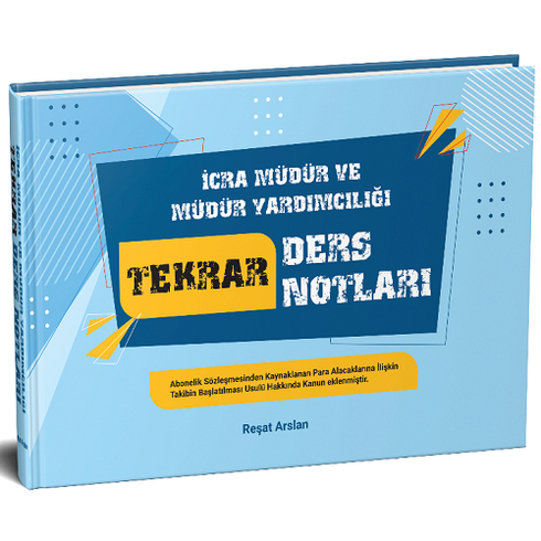 Dizgi Kitap Icra Müdürlüğü Tekrar Ders Notları Reşat Arslan