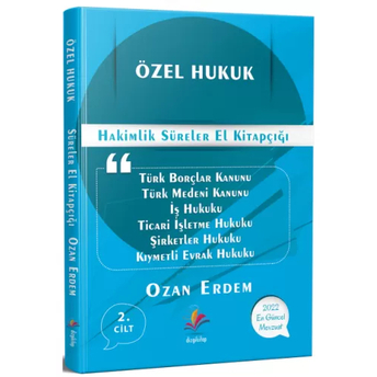 Dizgi Kitap Özel Hukuk Süreler Kitabı Ozan Erdem