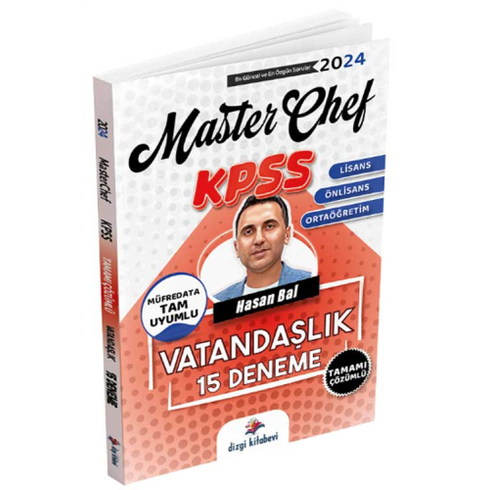 Dizgi Kitap Yayınları 2024 Kpss Vatandaşlık Master Chef 15 Deneme Çözümlü Hasan Bal