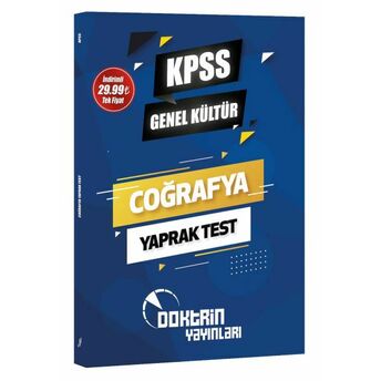 Doktrin Yayınları 2023 Kpss Genel Kültür Coğrafya Yaprak Test Komisyon