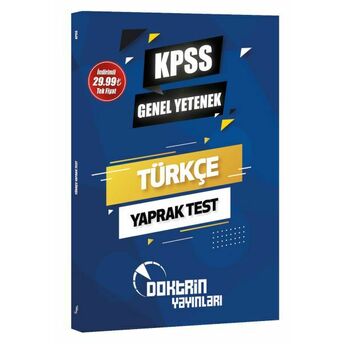 Doktrin Yayınları 2023 Kpss Genel Yetenek Türkçe Yaprak Test Komisyon