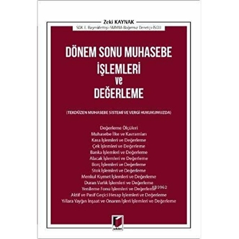 Dönem Sonu Muhasebe Işlemleri Ve Değerleme - Zeki Kaynak